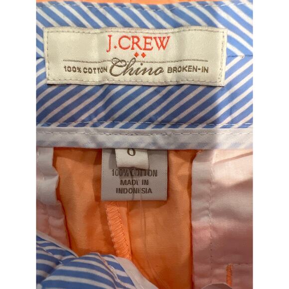 NWT J Crew Women’s 100% Cotton Twill Classic Chino City Fit Shorts Size 0 Orange - Picture 4 of 5